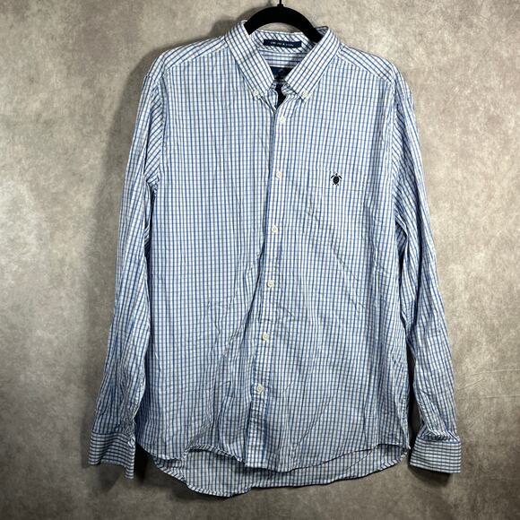 Simply Southern Shirt Mens Size XL White Blue Plaid Button Down Casual Preppy - Picture 1 of 9